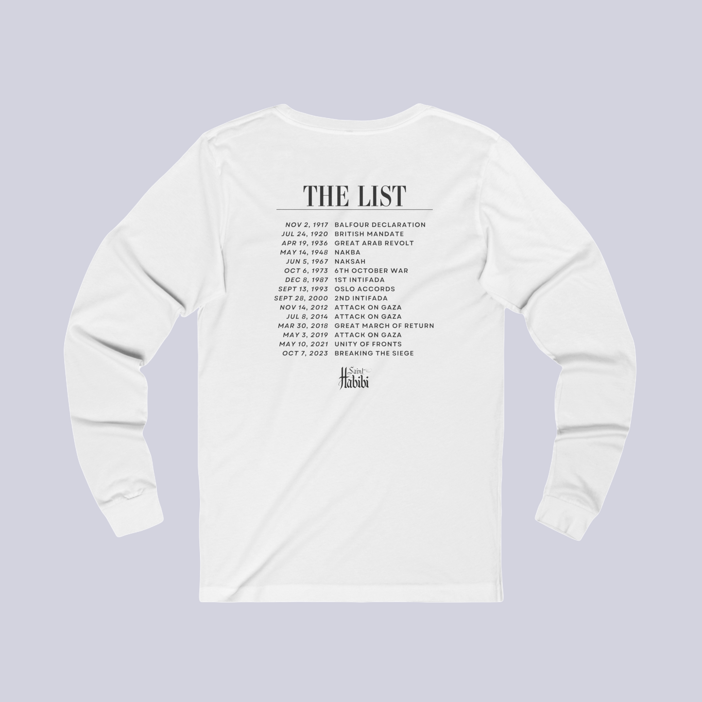 1.2. LONG-SLEEVE: There is a list